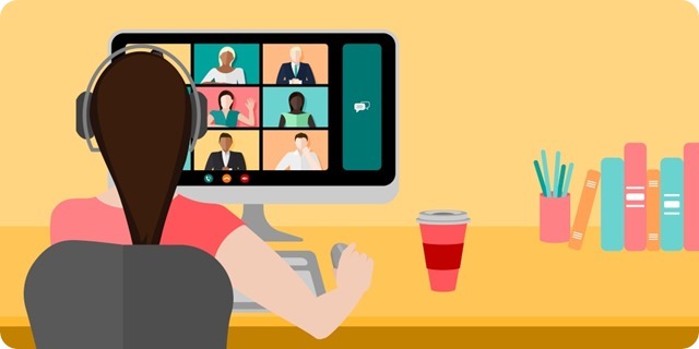 Woman On Video Conference Vector